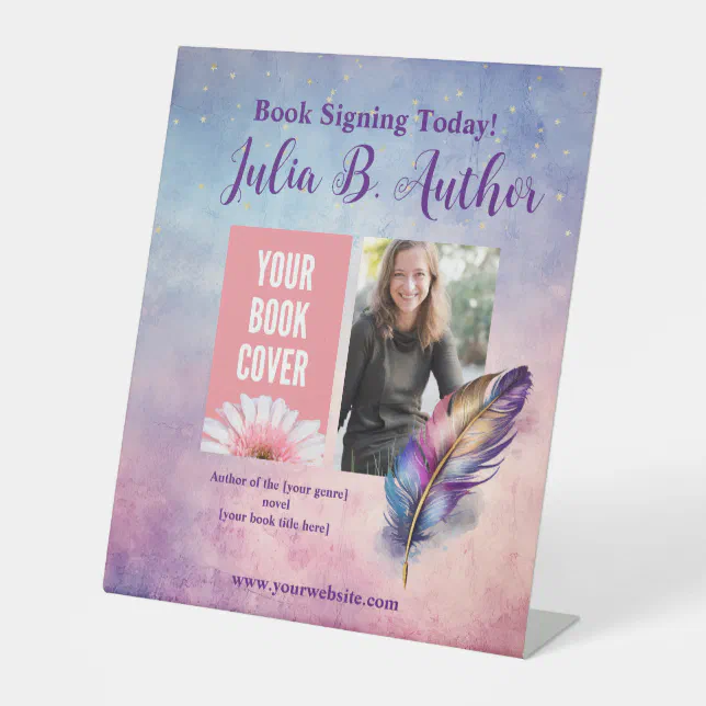 Magical Author Book Signing or Book Launch Pedestal Sign | Zazzle