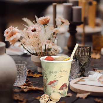 Magical Autumn Forest Fairy | Birthday Paper Cups by IYHTVDesigns at Zazzle