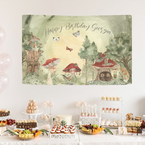 Magical Autumn Forest Fairy  Birthday Welcome Banner