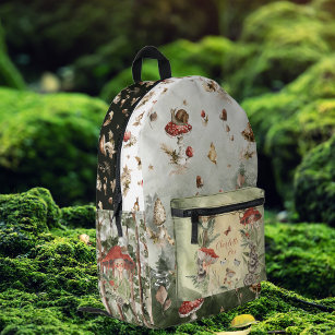 Magical Autumn Forest Fairy   Monogram Printed Backpack