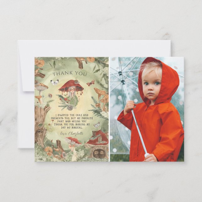 Magical Autumn Forest Fairy | Thank You Card (Front)