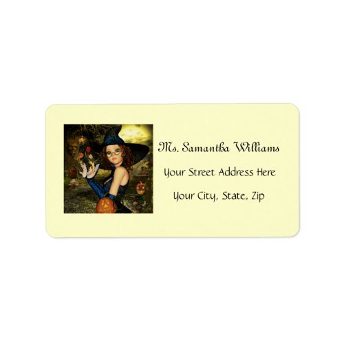 Magical Autumn Witch Custom Address Labels