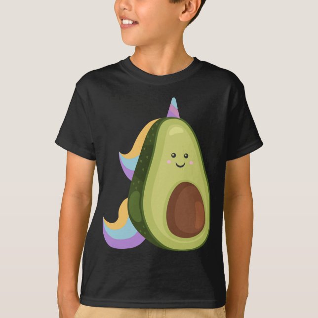 Magical Avocado Unicorn Funny Vegan Food T-Shirt (Front)