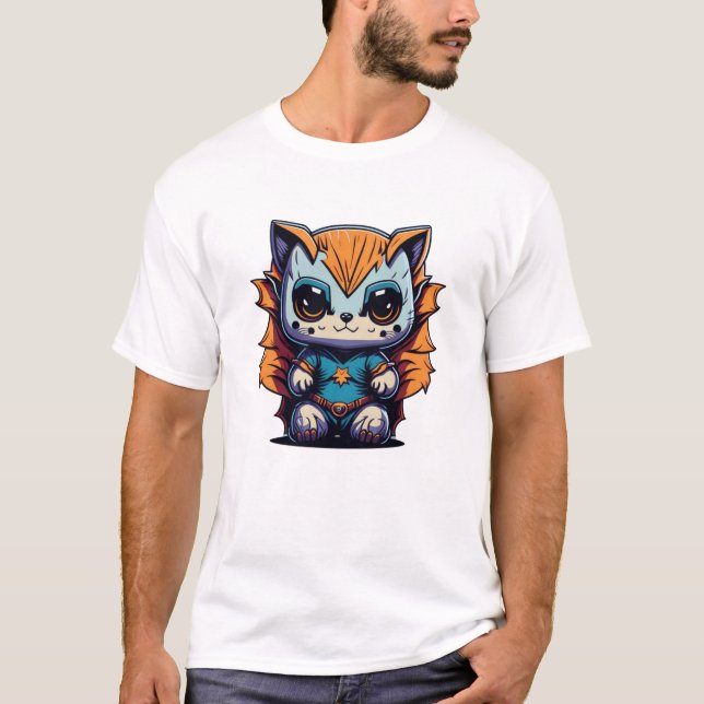 Magical Baby Animal Superhero Illustration T-Shirt (Front)