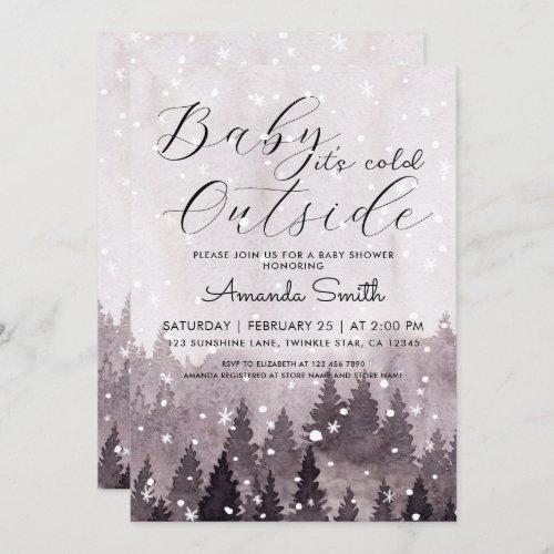 Magical Baby Its Cold Outside Girl Baby Shower Invitation