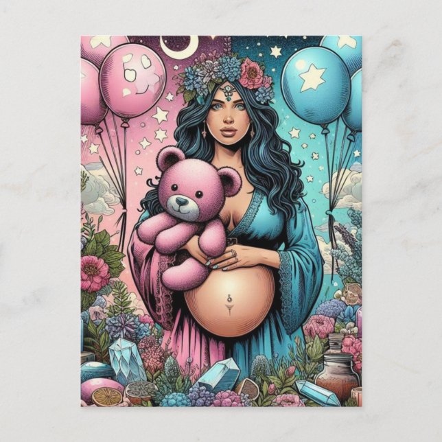 Magical Baby Shower | Gender Reveal Postcard (Front)