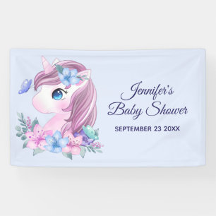 Magical Baby Unicorn with Big Eyes Baby Shower Banner