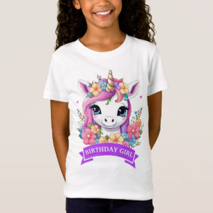 Magical Baby Unicorn with Flowers T-Shirt