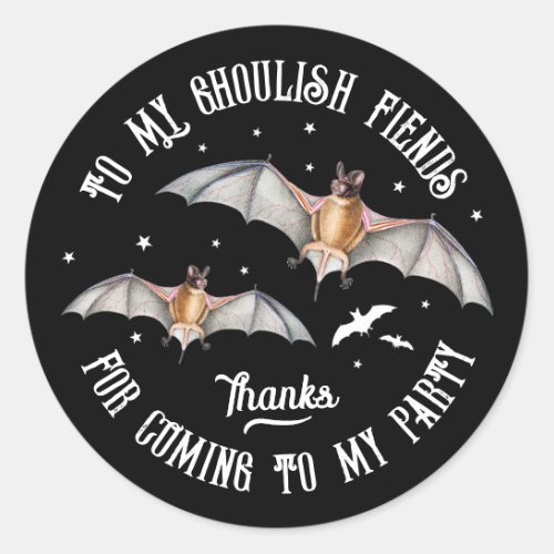 Magical Bats Gothic Halloween Party Classic Round Sticker