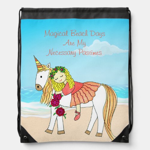 Magical Beach Days Backpacks Drawstring