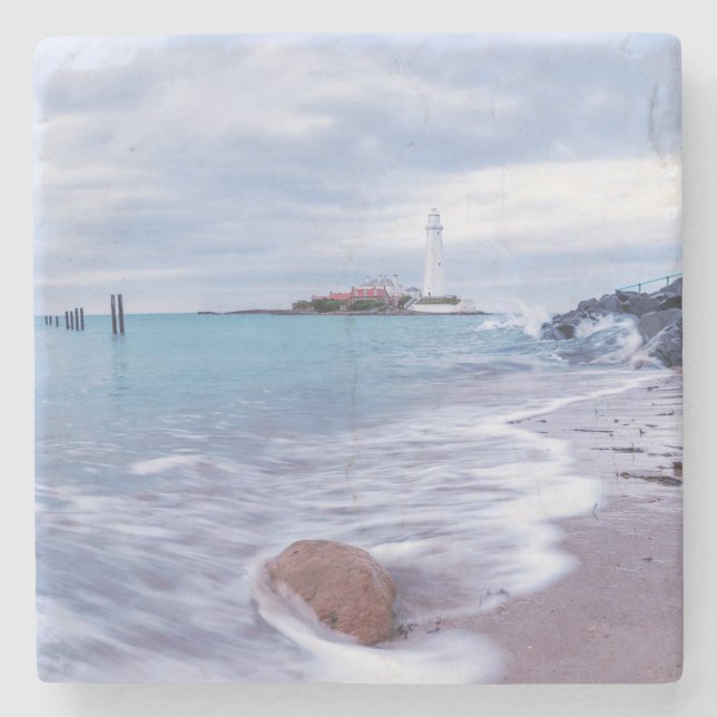 Magical Beach Sunset Stone Coaster (Front)