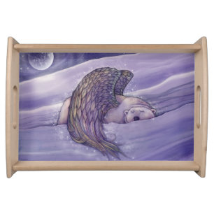 Magical Bear Polar Bear Fantasy Wildlife Art Serving Tray
