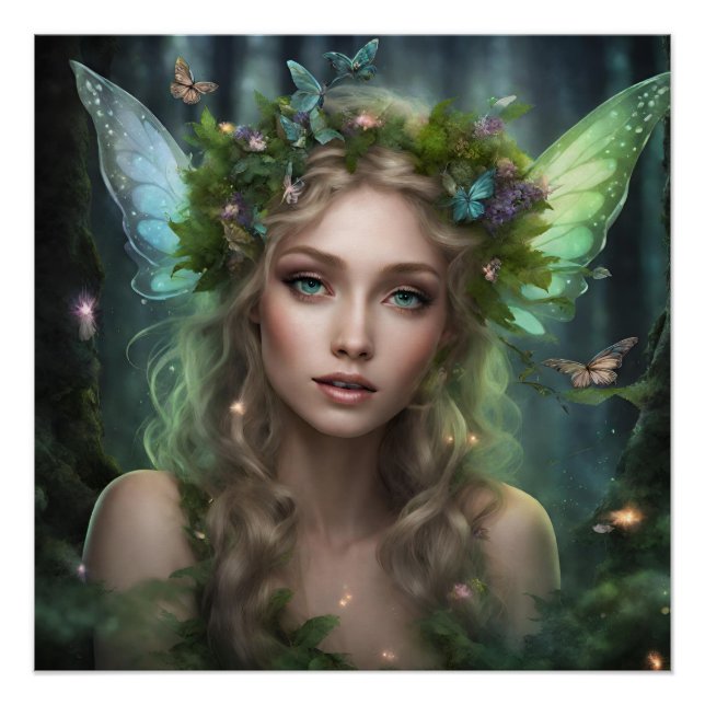 Magical Beautiful Nature Forest Fairy  Poster (Front)