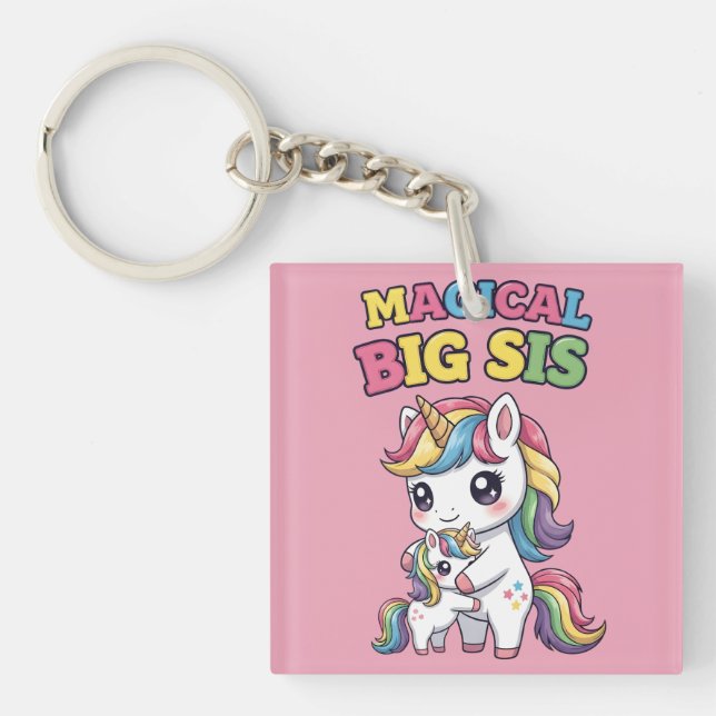 Magical Big Sis Unicorn Keychain (Front)