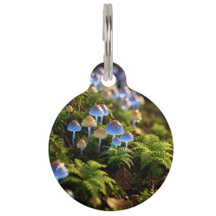 Magical Bioluminescent Fungi - Deep Forest Pet ID Tag