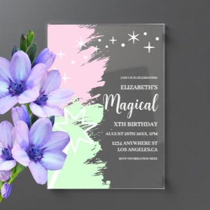 Magical Birthday Acrylic Invitations