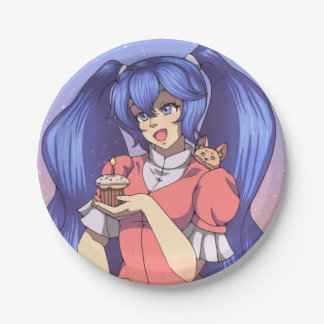 Magical Birthday Anime Girl  Paper Plates