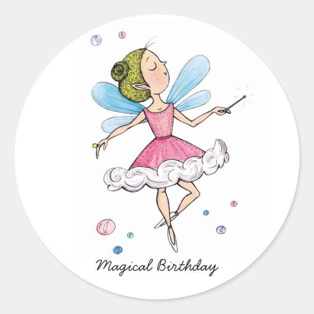 MAGICAL BIRTHDAY CLASSIC ROUND STICKER (Front)