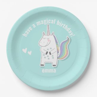 Magical Birthday - Cute Kids Unicorn Aqua