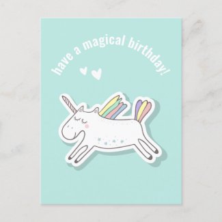 Magical Birthday - Cute Kids Unicorn  Card