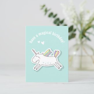 Magical Birthday - Cute Kids Unicorn  Card