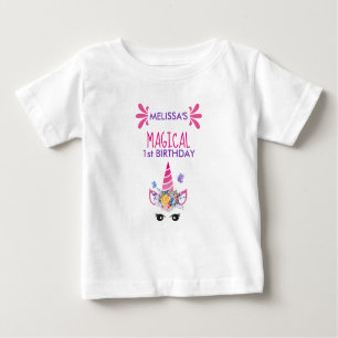 Magical Birthday Cute Pink Unicorn Baby T-Shirt