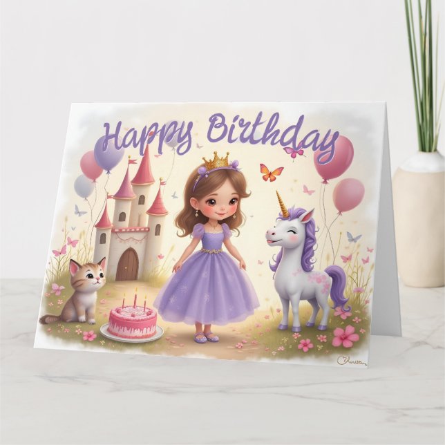 Magical Birthday in a Fairy Tale World Card (Front)