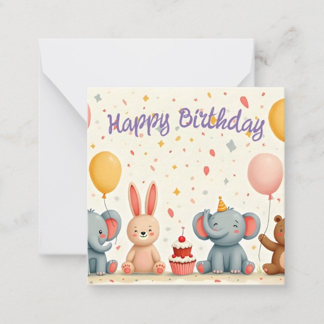 Magical Birthday in a Fairy Tale World Note Card (Front)