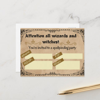 Magical Birthday Party For Wizard Or Witch Postcard
