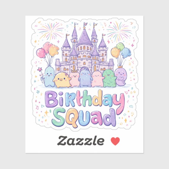 Magical Birthday Squad Shirt | Fantasy Castle Cele Sticker (Sheet)