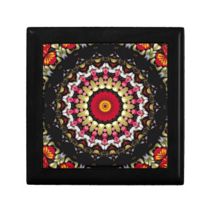 Magical Black and Red Mandala Jewelry Box