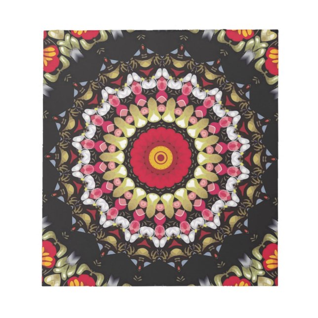 Magical Black and Red Mandala Notepad (Front)
