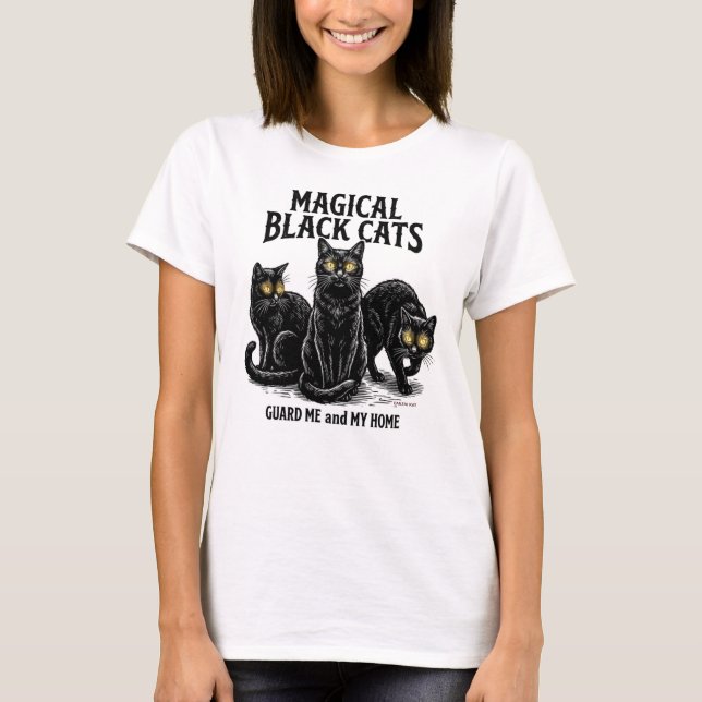 Magical Black Cats T-Shirt (Front)