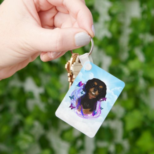 Magical Black  Tan Cavalier King Charles Spaniel  Keychain