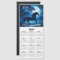 Magical Black Unicorn Magnetic Calendar Card