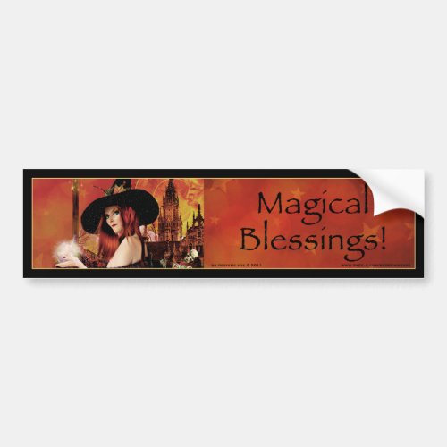Magical Blessings Witch Bumper Sticker