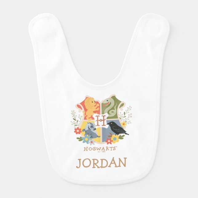 Magical Blooms HOGWARTS™ Crest Baby Bib (Front)