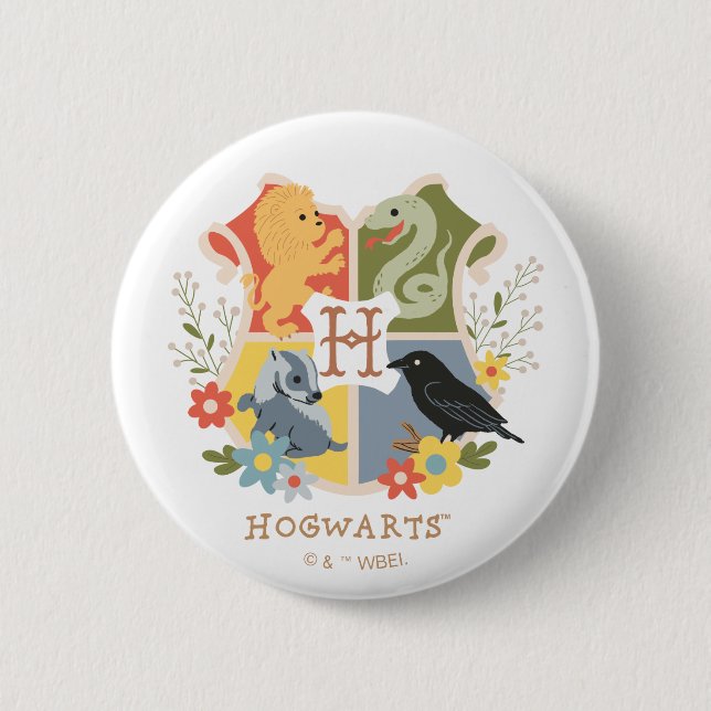 Magical Blooms HOGWARTS™ Crest Button (Front)