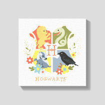 Magical Blooms HOGWARTS™ Crest Canvas Print