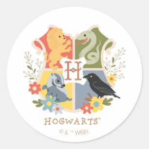 Magical Blooms HOGWARTS™ Crest Classic Round Sticker