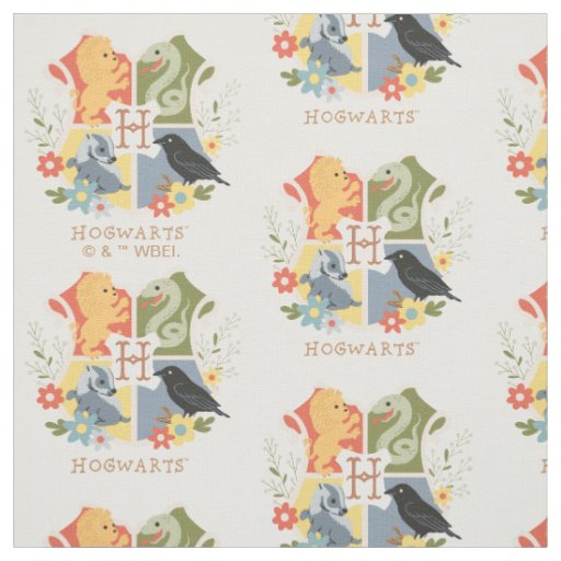 Magical Blooms HOGWARTS™ Crest Fabric