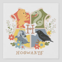 Magical Blooms HOGWARTS™ Crest Faux Canvas Print