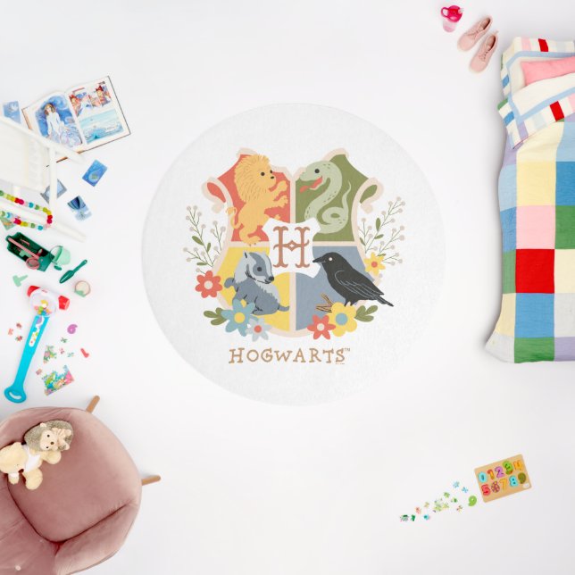 Magical Blooms HOGWARTS™ Crest Outdoor Rug (Insitu (Babyroom))