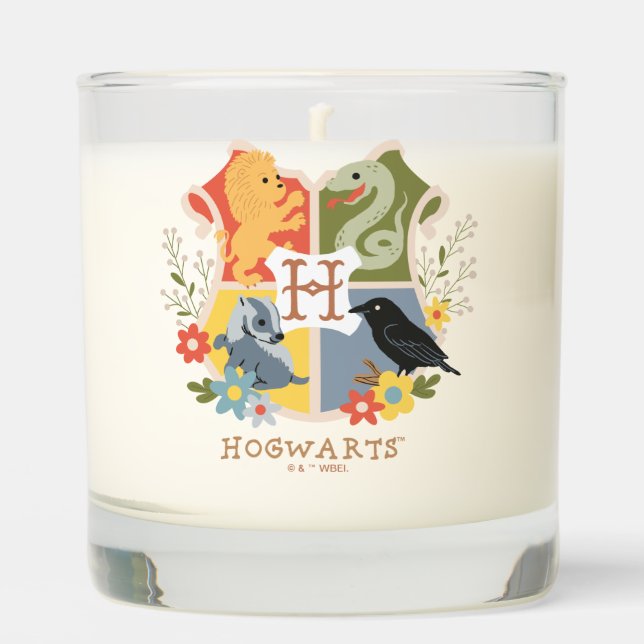 Magical Blooms HOGWARTS™ Crest Scented Candle (Front)