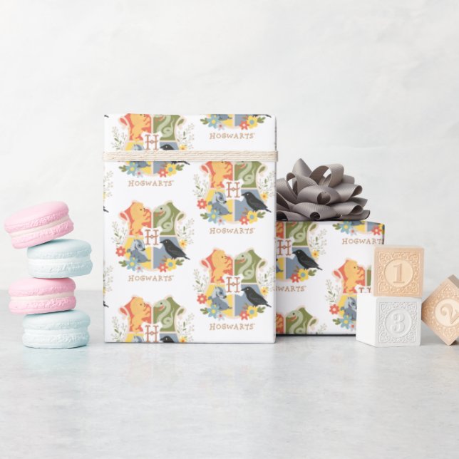 Magical Blooms HOGWARTS™ Crest Wrapping Paper (Baby Shower)