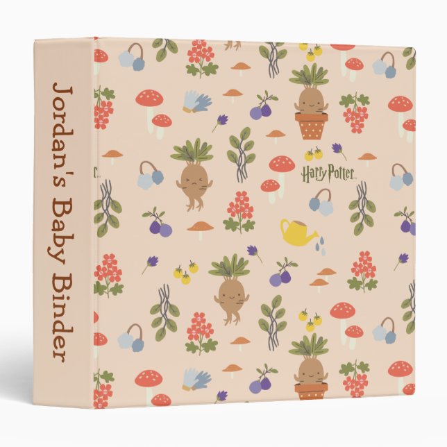 Magical Blooms Mandrake Pattern 3 Ring Binder (Front/Spine)