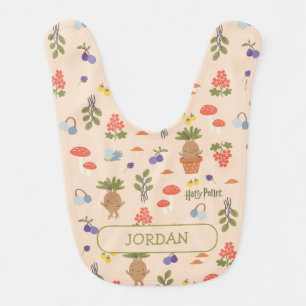 Magical Blooms Mandrake Pattern Baby Bib