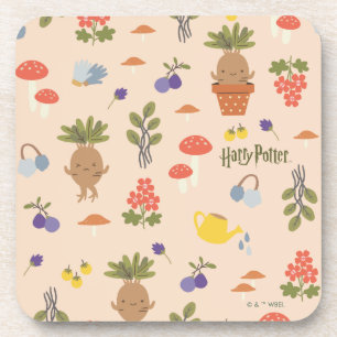 Magical Blooms Mandrake Pattern Beverage Coaster