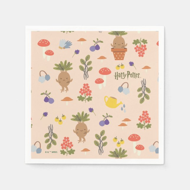 Magical Blooms Mandrake Pattern Napkins (Front)