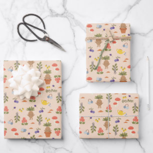 Magical Blooms Mandrake Pattern Wrapping Paper Sheets